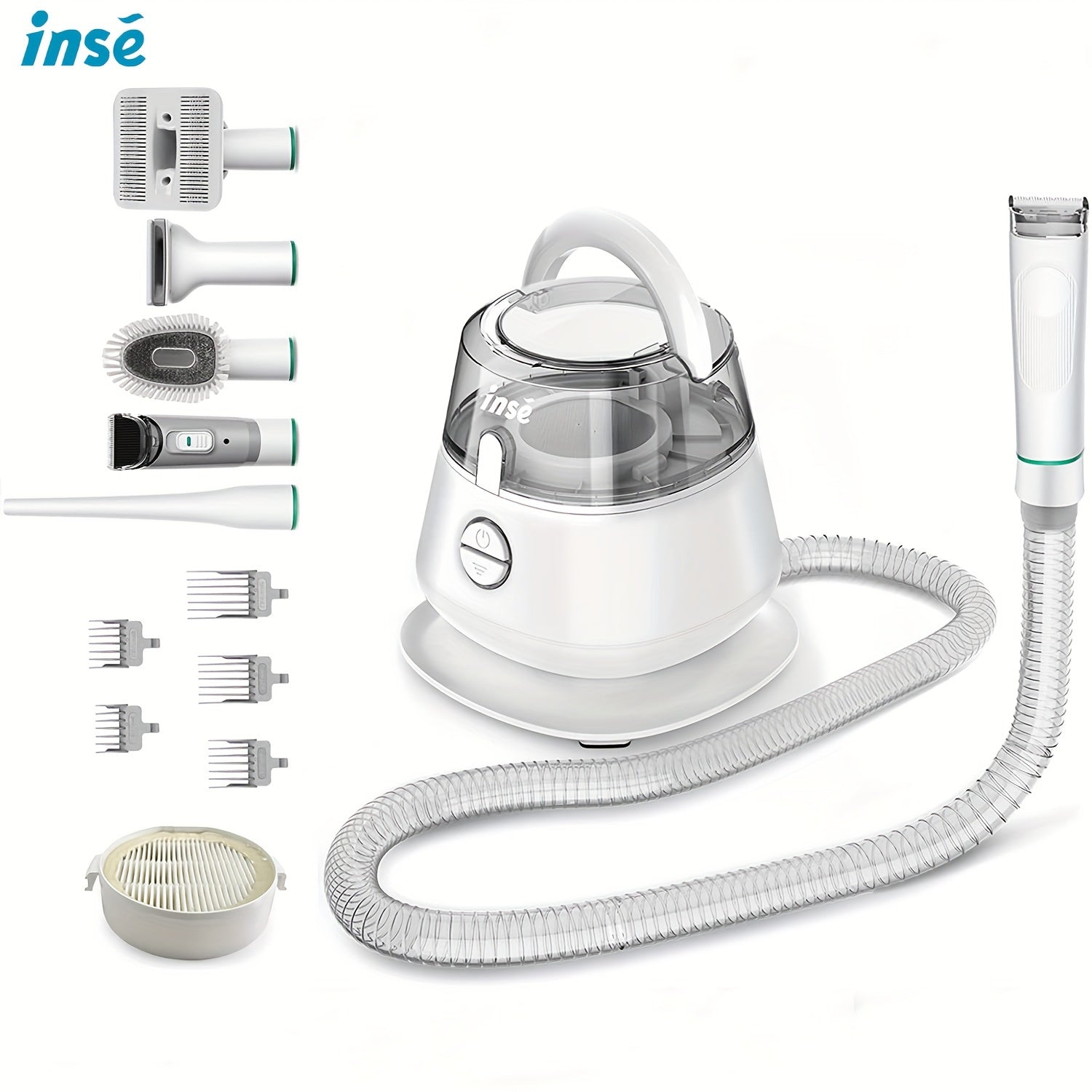 TEMU Inse P20 Pet Grooming Vacuum Cleaner, 17kpa Powerful Suction | Multifunctional Tool For Effortless Pet Hair Removal And Grooming