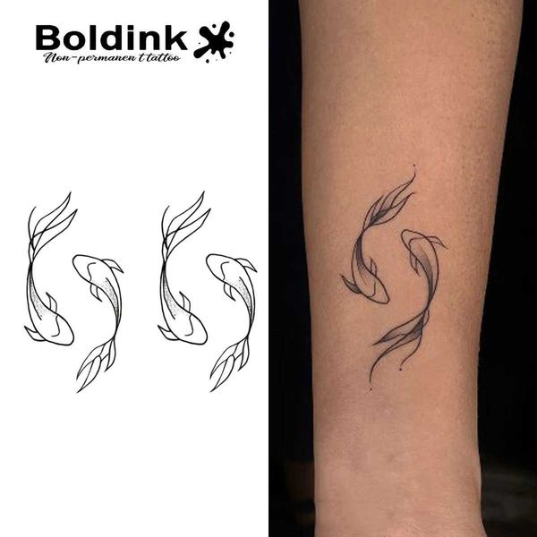 Temporary Tattoos Pisces Temporary TattooLasts To 15 Days New Technology Magic Waterproof Semi Permanent Sticker. z241111