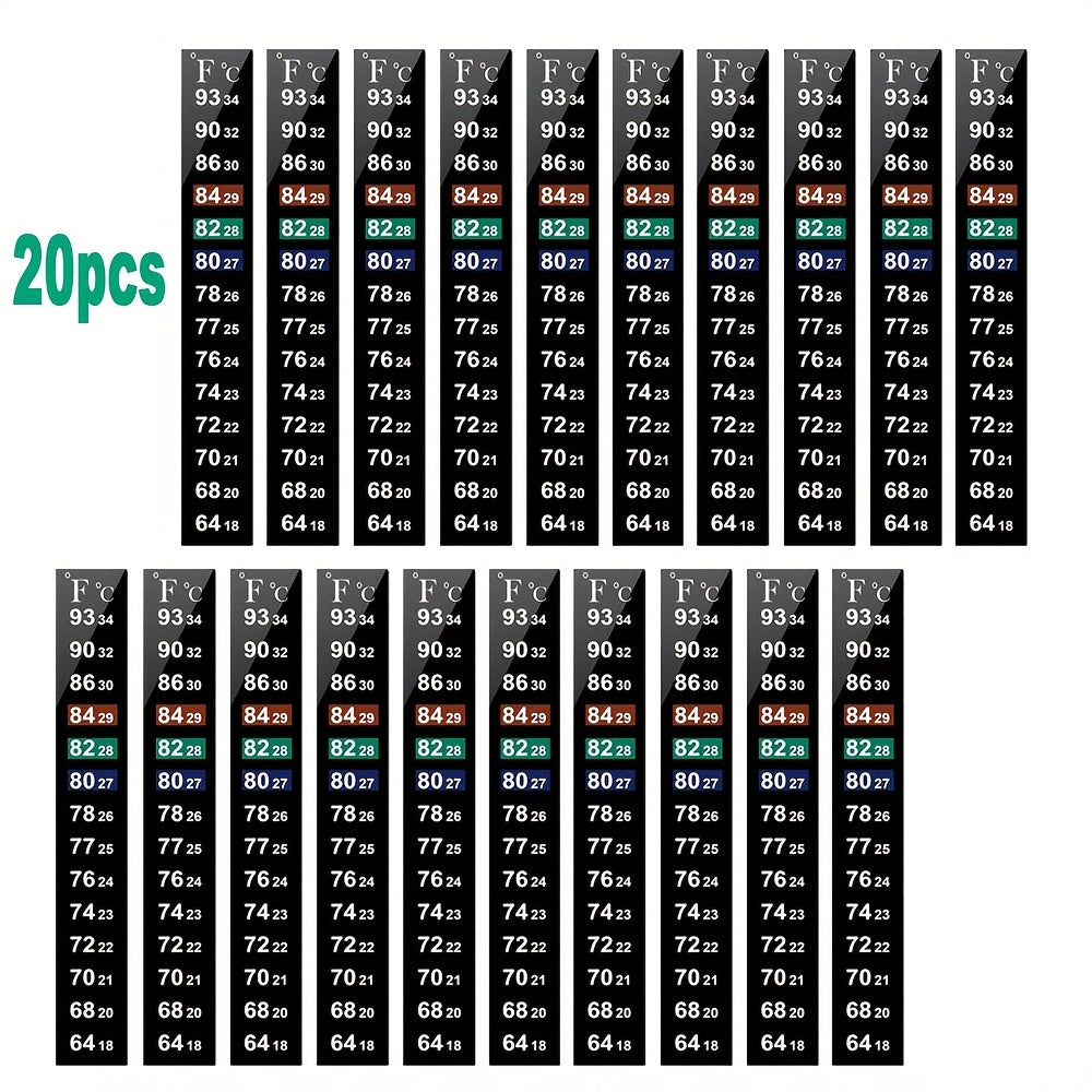 TEMU 20 Digital Temperature Sticker Adhesive Thermometer Strip Aquarium Thermometer Sticker Temperature Temperature Thermometer Strip ( And Celsius)
