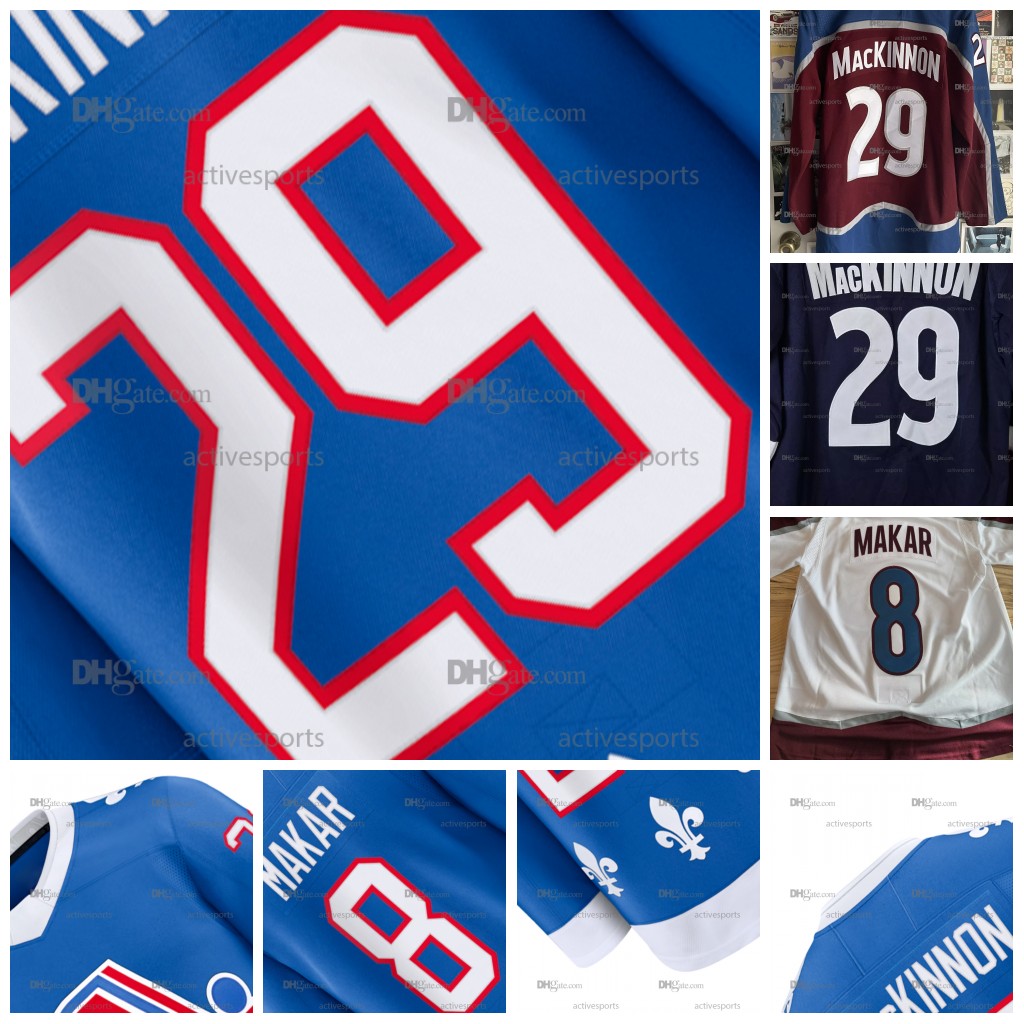 Mens Womens Youth MacKinnon Necas Jerseys Manson Lehkonen Burns Landeskog Toews Nelson Stitched Name Number Hockey