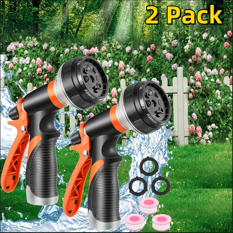TEMU 1-2-4pcs Multi-functional Garden Sprinkler, Heavy-duty Hose Nozzle With 8 For Watering Plants & Lawns, Clean Car Or Shower Pet - Sq0001