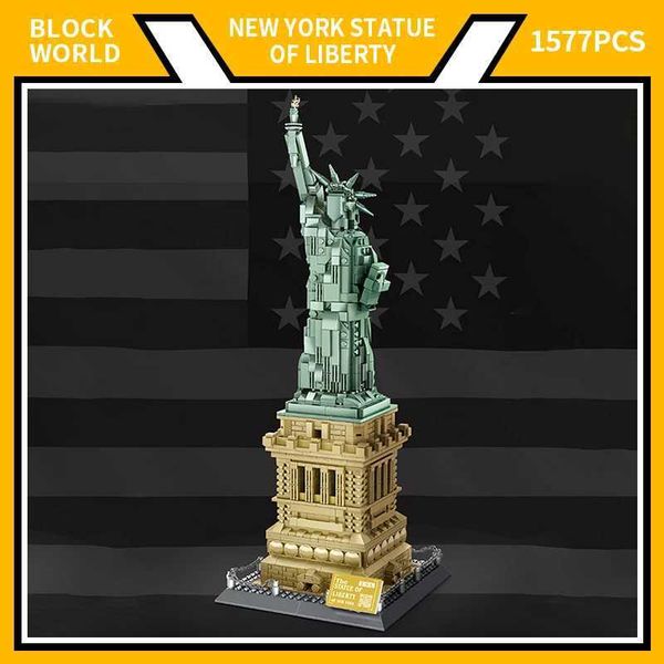 Blocks WG5227 1577Pcs Bricks 1- 1 World Architecture Liberty Statue Model Building Blocks-Plastic Toys For Kids Adult boys GiftY241109LZ9V