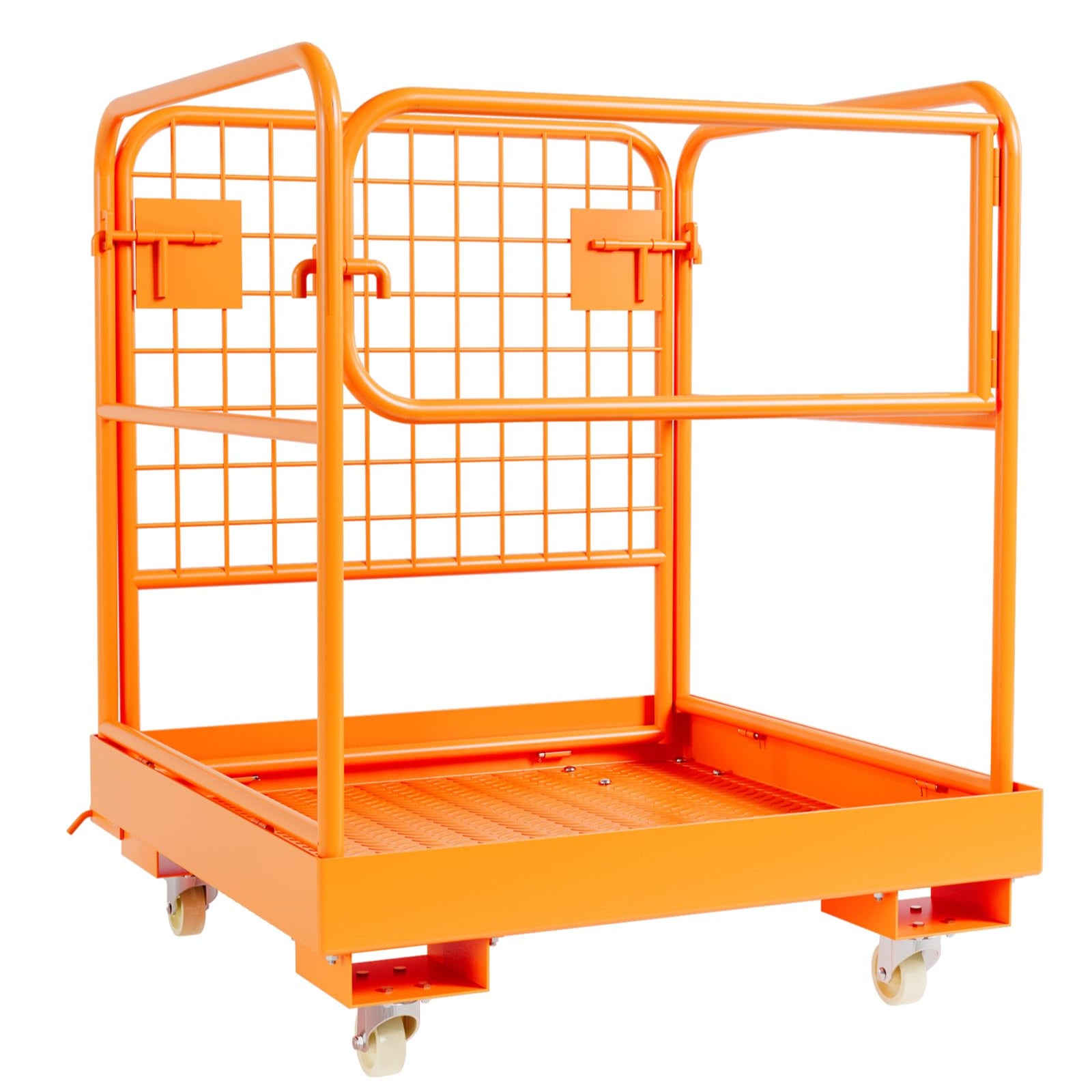 Garvee 36"x36" Forklift Safety Cage, Foldable Forklift Work Platform,Forklift Man Basket 1200lbs Capacity with Protective Guardrail Chian for 1-3 Peop