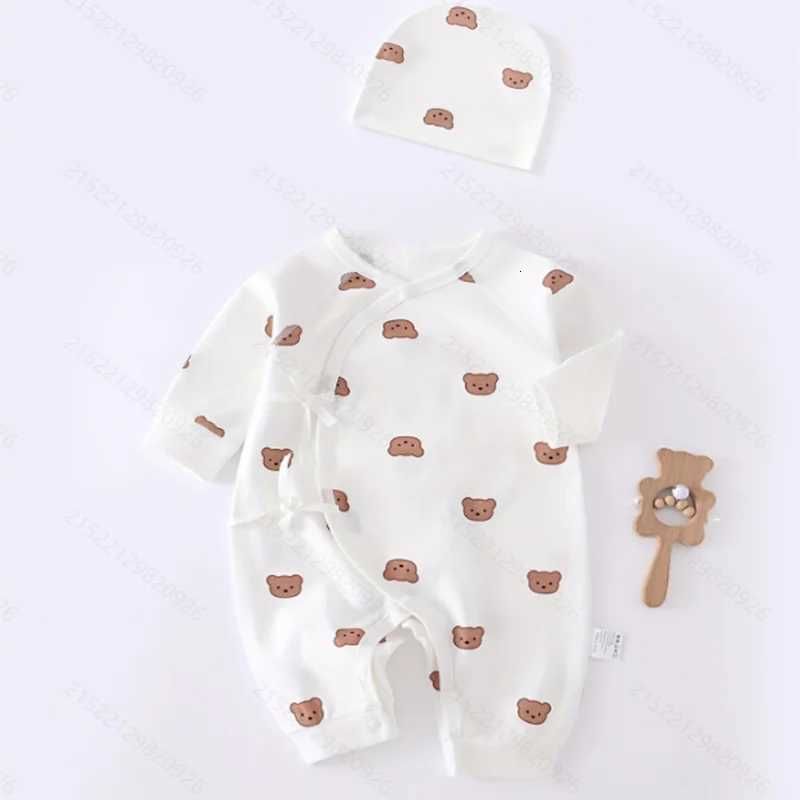 w581 All Seasons Cute Infant Newborn Baby Romper Baby Boy Girl Bear Cotton Jumpsuit with Hat