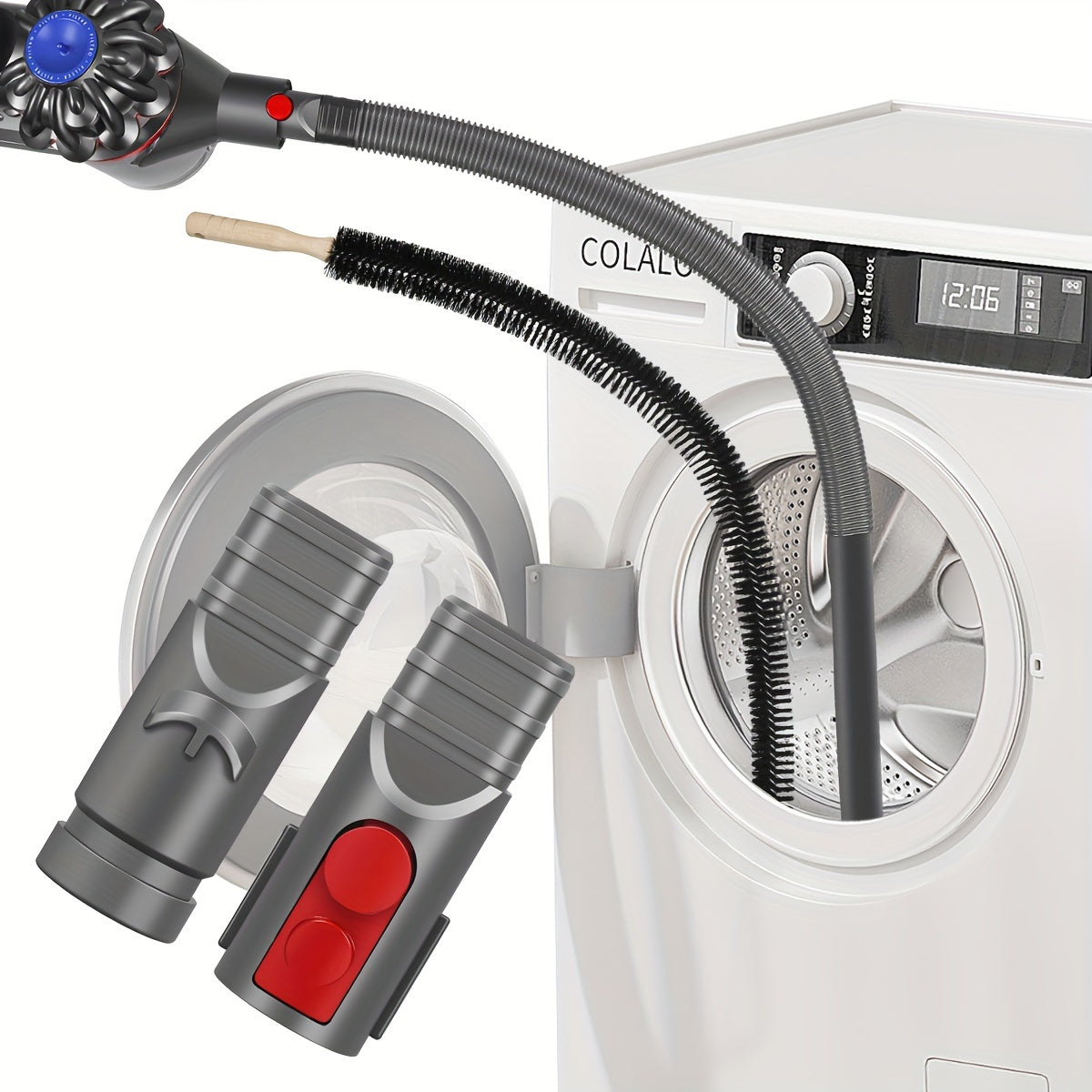 TEMU Dryer Vent Cleaner Kit For V15 V12 V11 V10 V8 V7 V6 Vacuum Cleaners Vacuum Hose Attachment Dryer Lint Brush, Lint Remover, Dryer Cleaner Vent