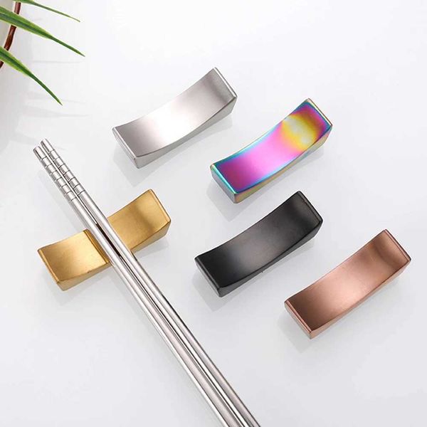 Stainless Steel Arched Chopstick Holder Japanese Food Sushi Stick Rack Gadget Reusable Chinese Tableware Kitchen AccessoriesXJ240826