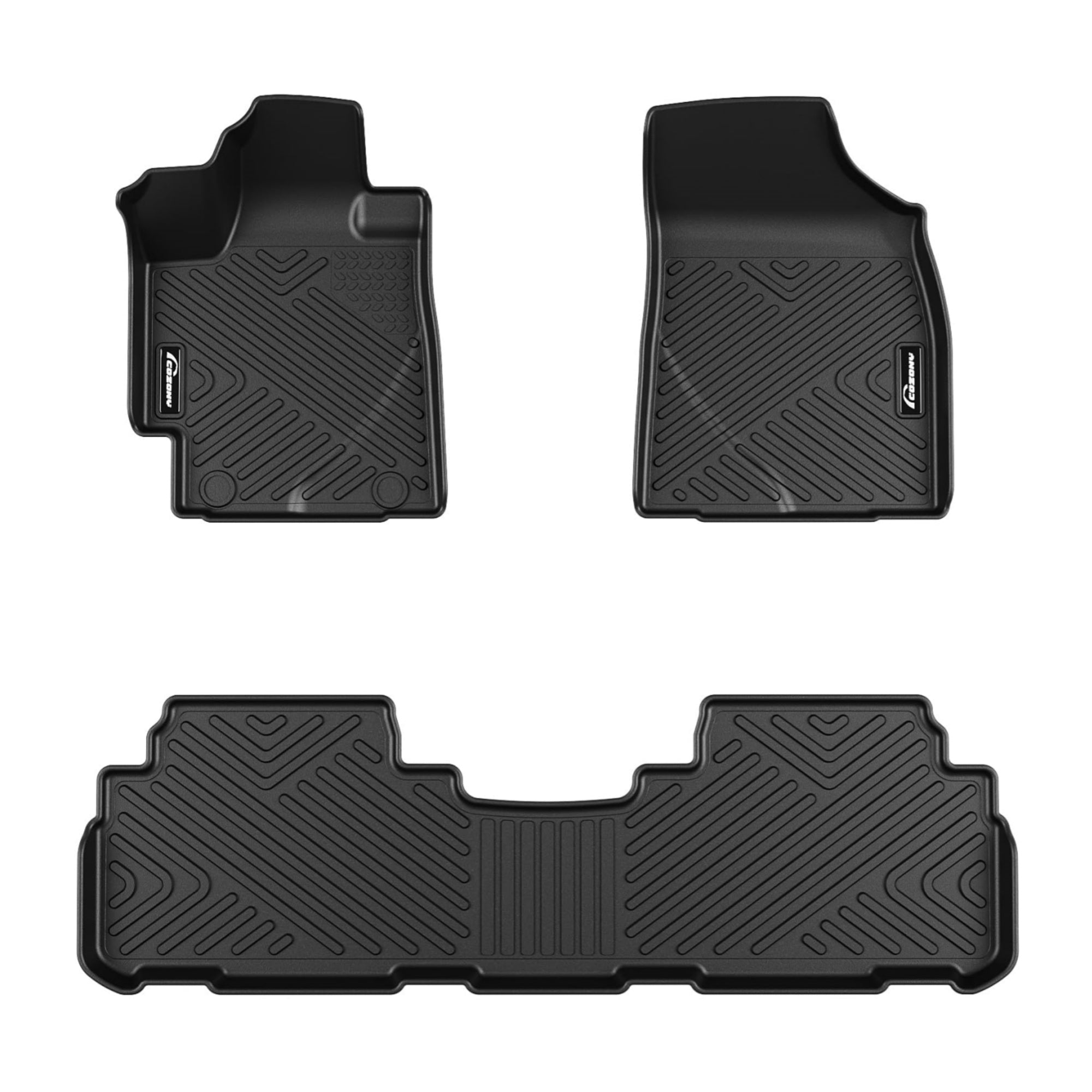 Garvee Floor Mats for Toyota Highlander 2008-2013 (Not for Hybrid) TPE All Weather Vehicle Specific Fit Front 1st & 2nd Row Car Floor Liner Accessorie