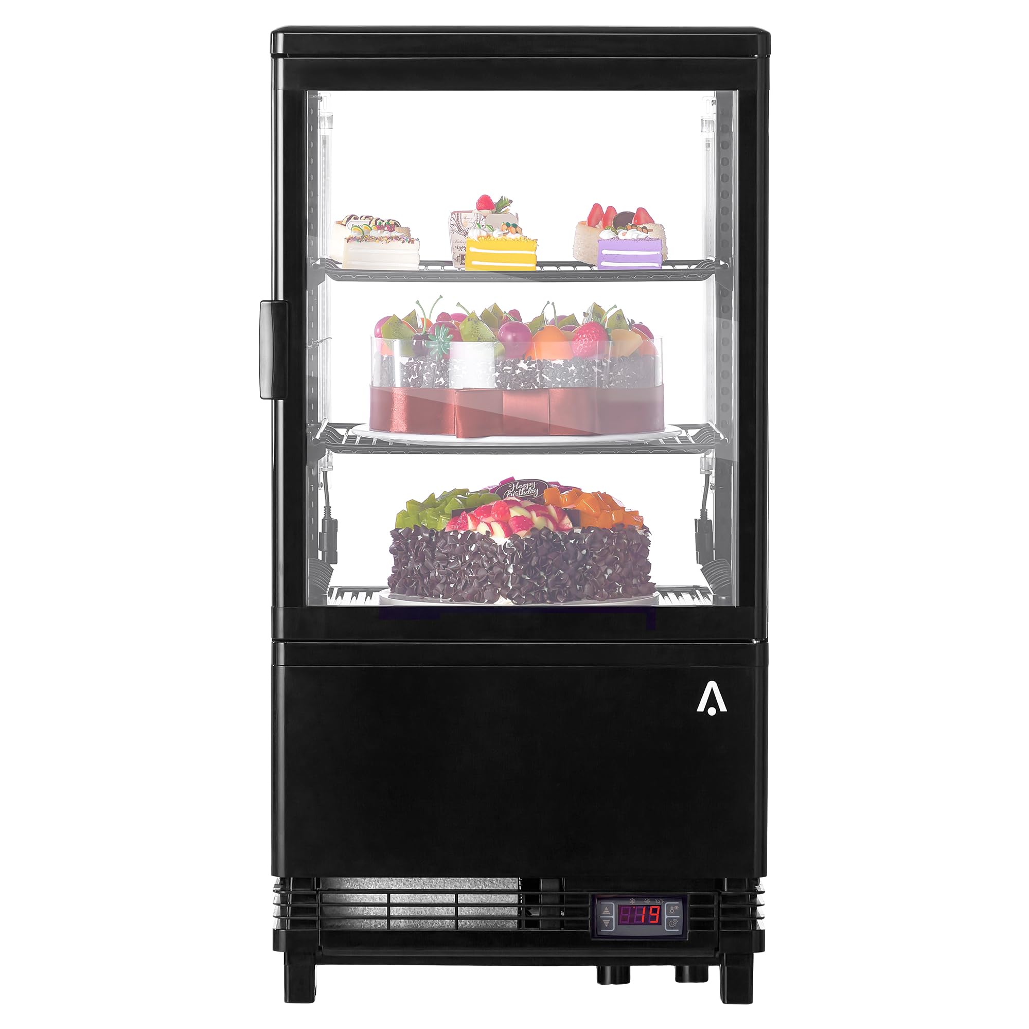 Garvee Refrigerated Display Case, 2.0Cu.Ft, Countertop Pastry Display Case Commercial Display Refrigerator with LED Lighting, Frost-Free Air-Cooling, 