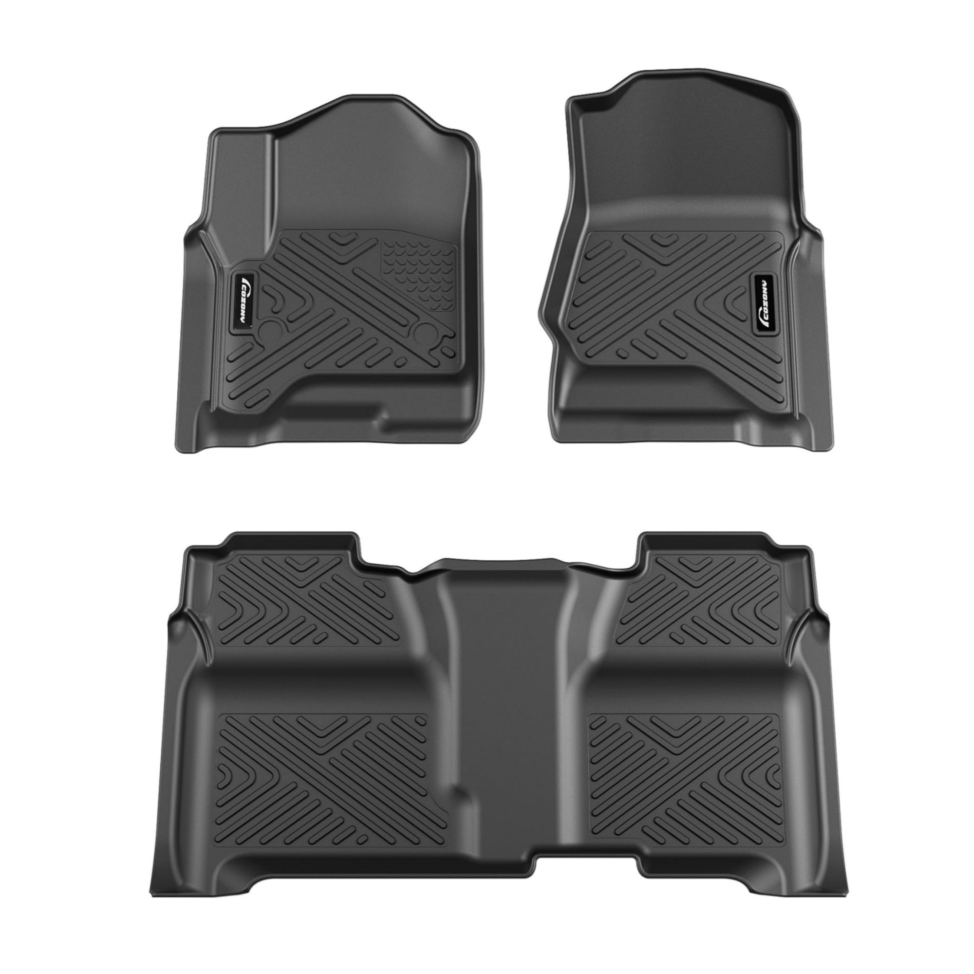 Garvee Floor Mats for 2014-2018 Chevy Silverado-GMC Sierra 1500 Crew Cab, 2015-2019 Silverado-Sierra 2500 HD-3500 HD Crew Cab, TPE All Weather Custom 