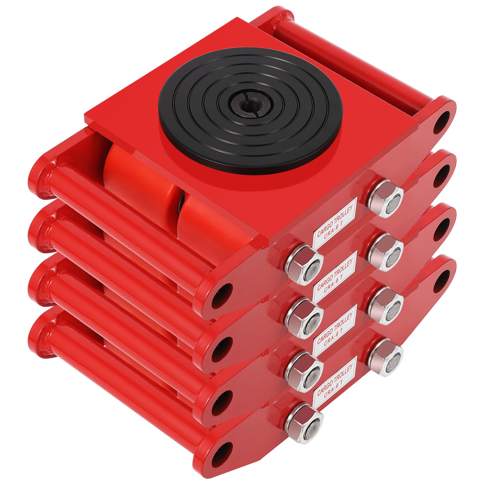 Garvee Industrial Machinery Dolly 6 Ton Capacity Carbon Steel 360° Rotation Anti-Skid PU Wheels for Workshops Warehouses 4PCS