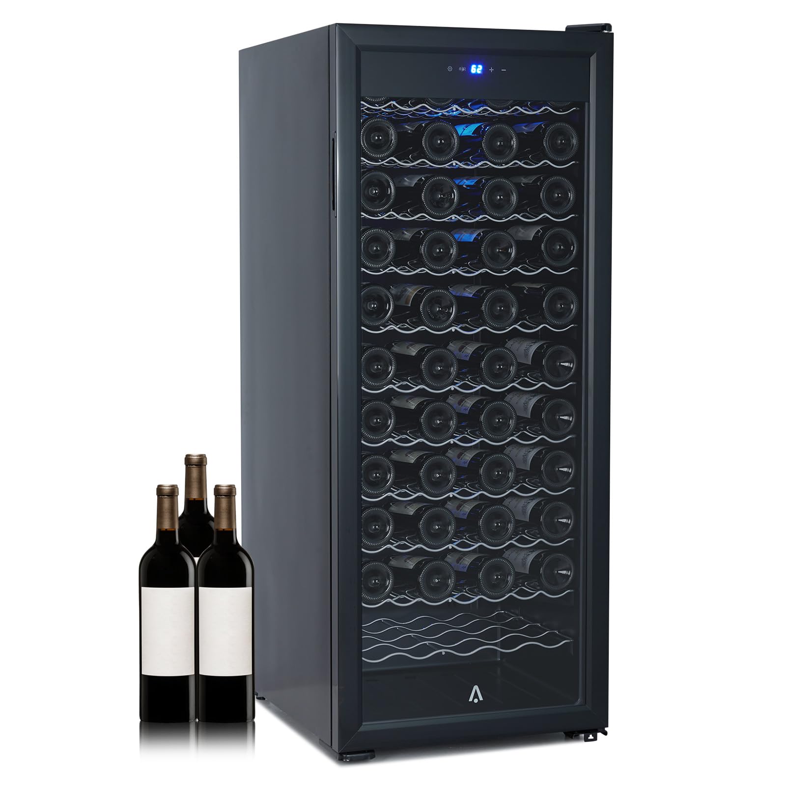 Garvee 80 Bottle Wine Cooler Refrigerator with Intelligent Digital Temperature Control - 48" Large Single Zone Wine Fridge, Low Noise Operation, Frees