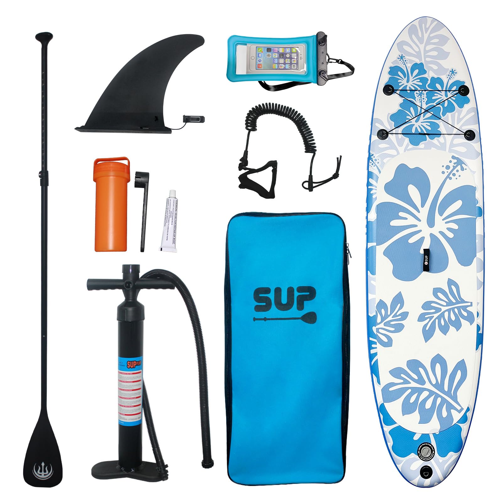 Garvee Inflatable Stand Up Paddle Board 10’6” x 33” x 6” Premium Aluminum Paddle, Non-Slip Deck, High-Quality PVC, Safety Rope, Repair Kit, Backpack, 