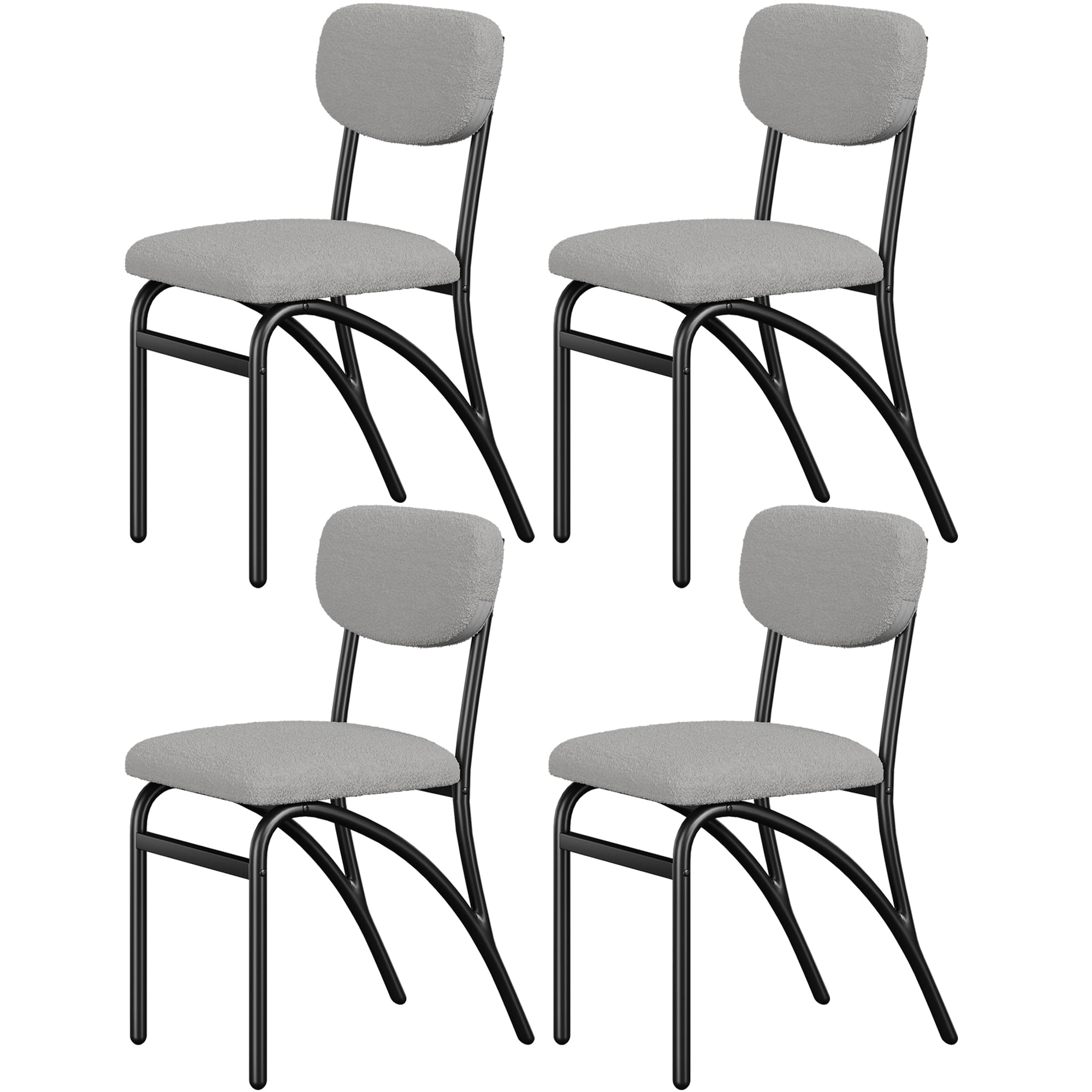 Garvee Dining Chairs Set of 4, Mid-Century Modern Upholstered Kitchen Dining Room Chairs with Arched Metal Legs for Dining Room Kitchen Living Room, G
