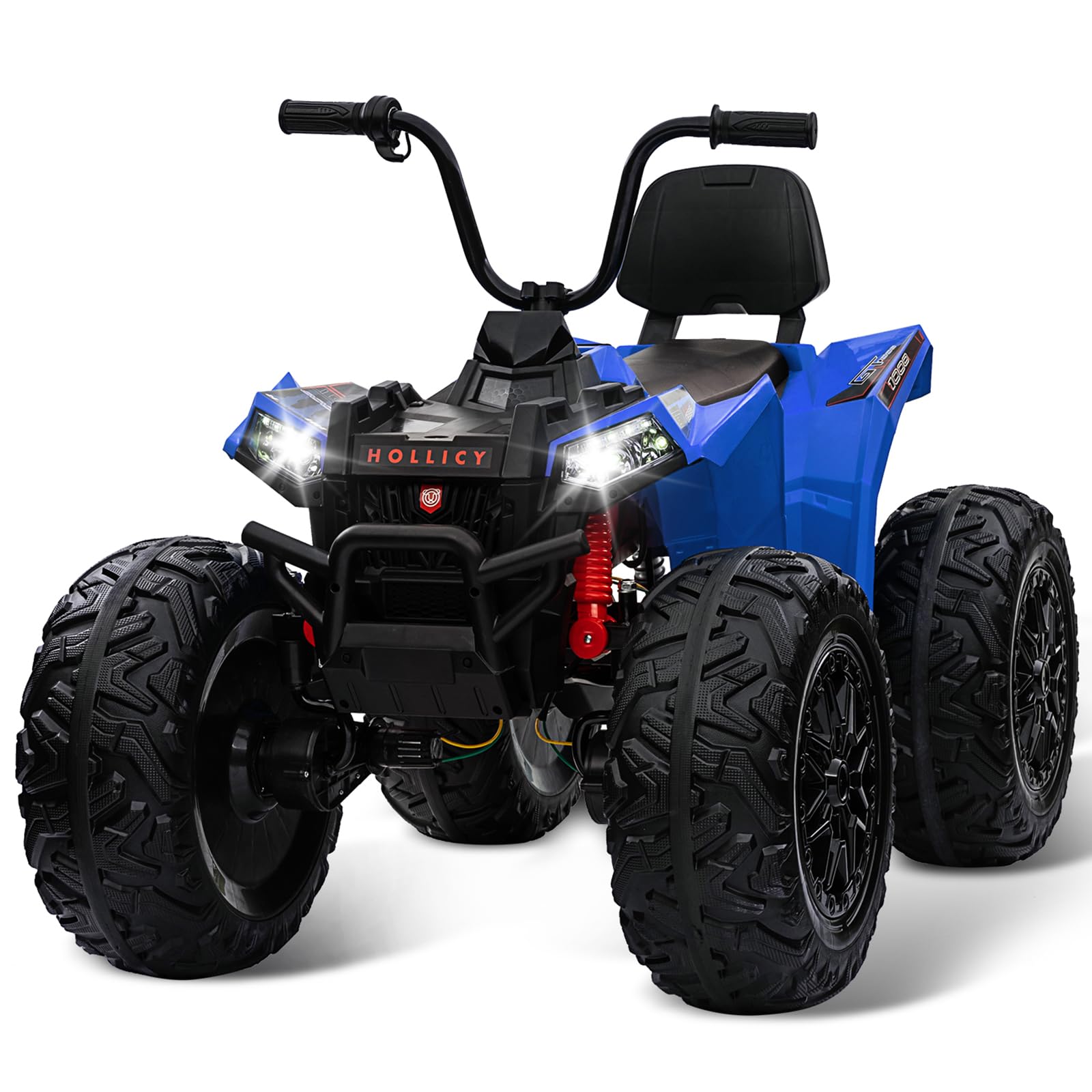 Garvee 24V Kids Quad ATV, Ride on Car 4WD Quad Electric Vehicle, 4x80W Powerful Engine, with 7AHx2 Large Battery, Accelerator Handle, EVA Tire, Full M