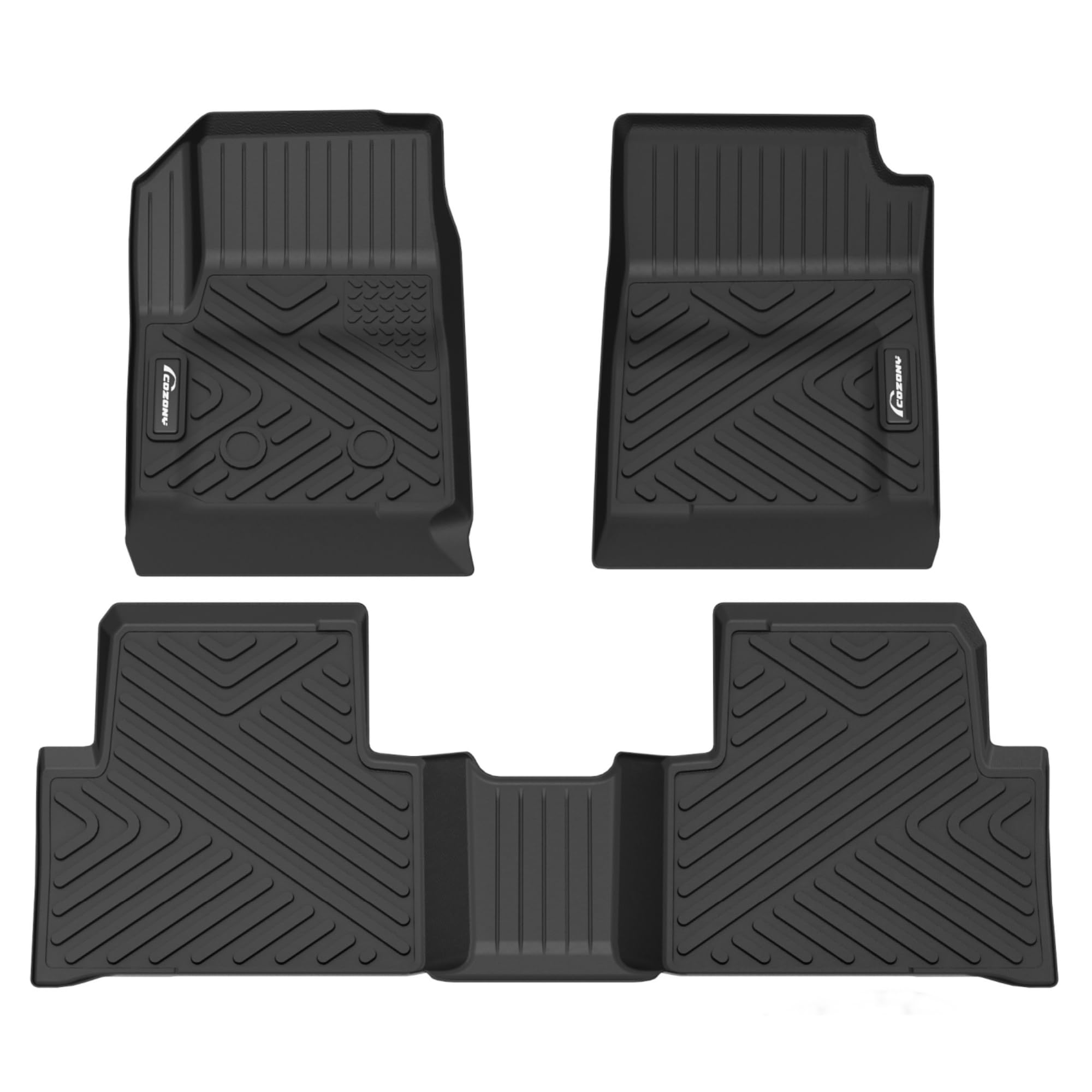 Garvee Custom Fit Floor Mats Compatible with 2023 2024 Chevrolet Chevy Colorado Crew Cab & 2023 2024 GMC Canyon, Black TPE All-Weather Car Floor Liner
