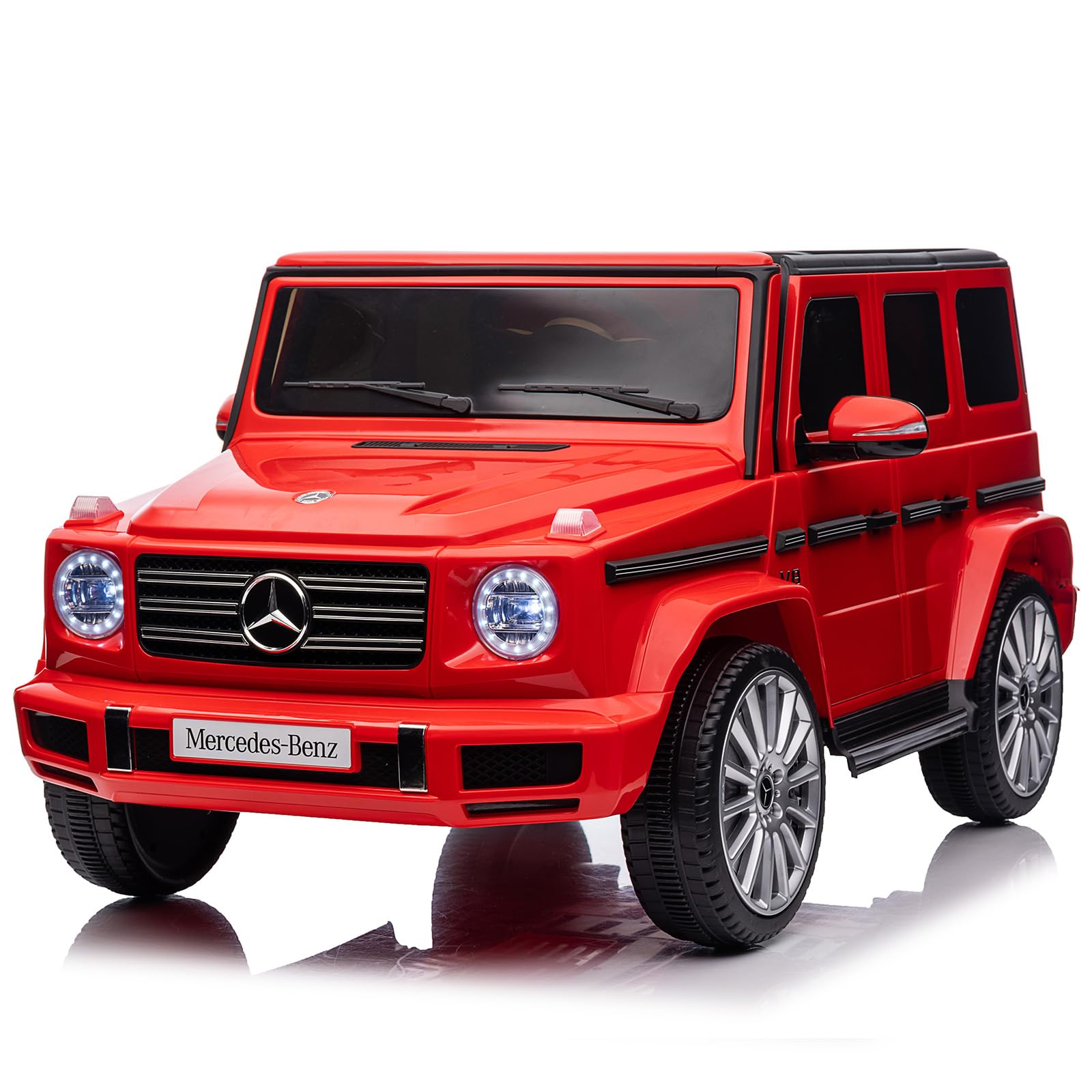 Garvee 12V Kids Ride On Car, Licensed Mercedes-Benz G500 Electric Vehicles w-Parent Remote Control, 4xSpring Suspension, 3 Speeds, Rocking, LED Lights