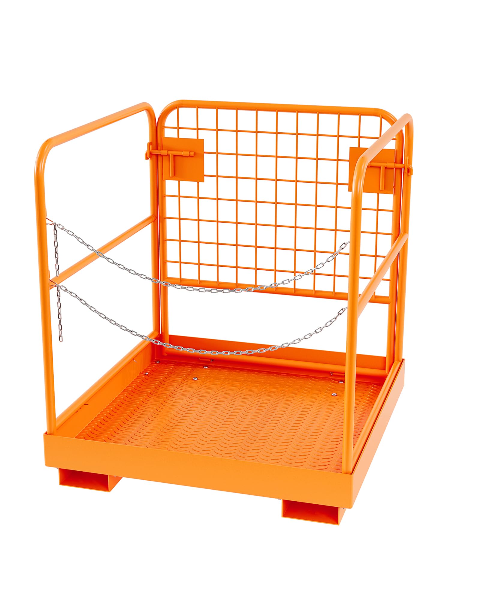Garvee 36"x36" Forklift Safety Cage, Foldable Forklift Work Platform,Forklift Man Basket 1200lbs Capacity Forklift Man Basket with Chain and Safety Lo