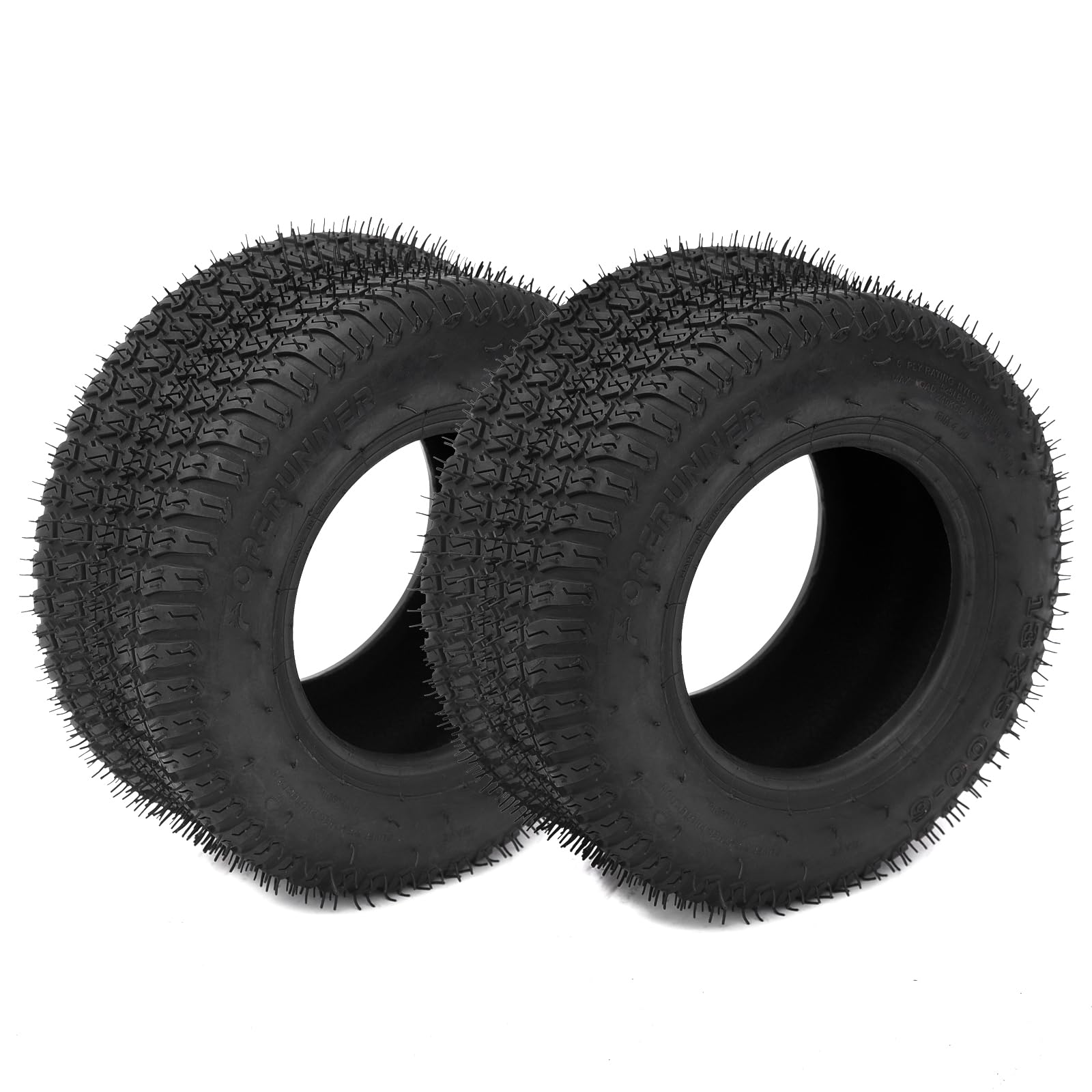 Garvee Lawn Mower Tires Turf Tires 20x8.00-8 4PR for Golf Cart Tires, Garden Tractor Riding Mower Tubeless Set of 2 - 13x5.00-6-4PR TL WAVE