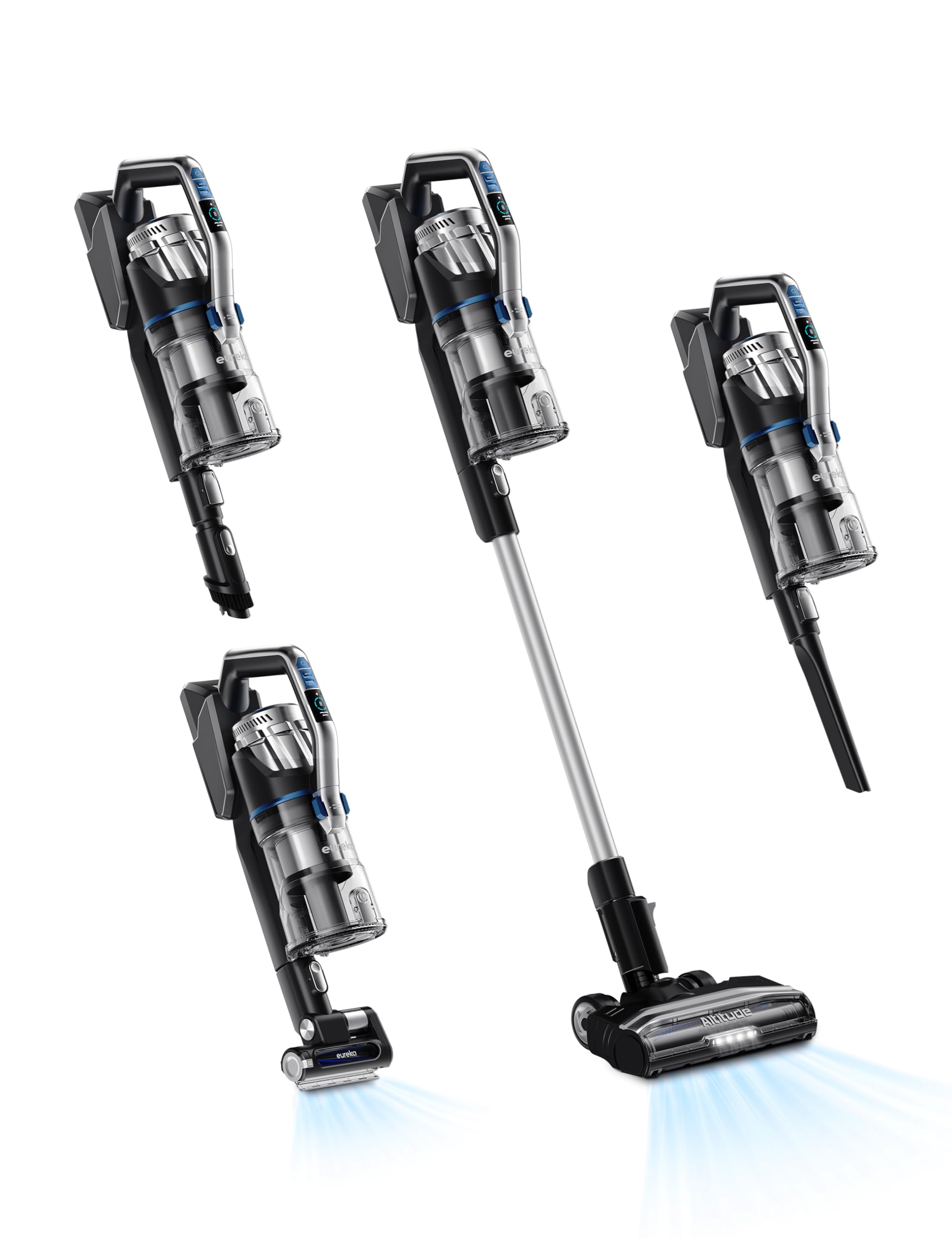 Eureka Cordless Vacuum Cleaner, Stick Vacuum for Home Pet Hair Carpet Hardfloor, Powerful Suction, Dual LED Headlights, 180° Flexible Brush Head, 60