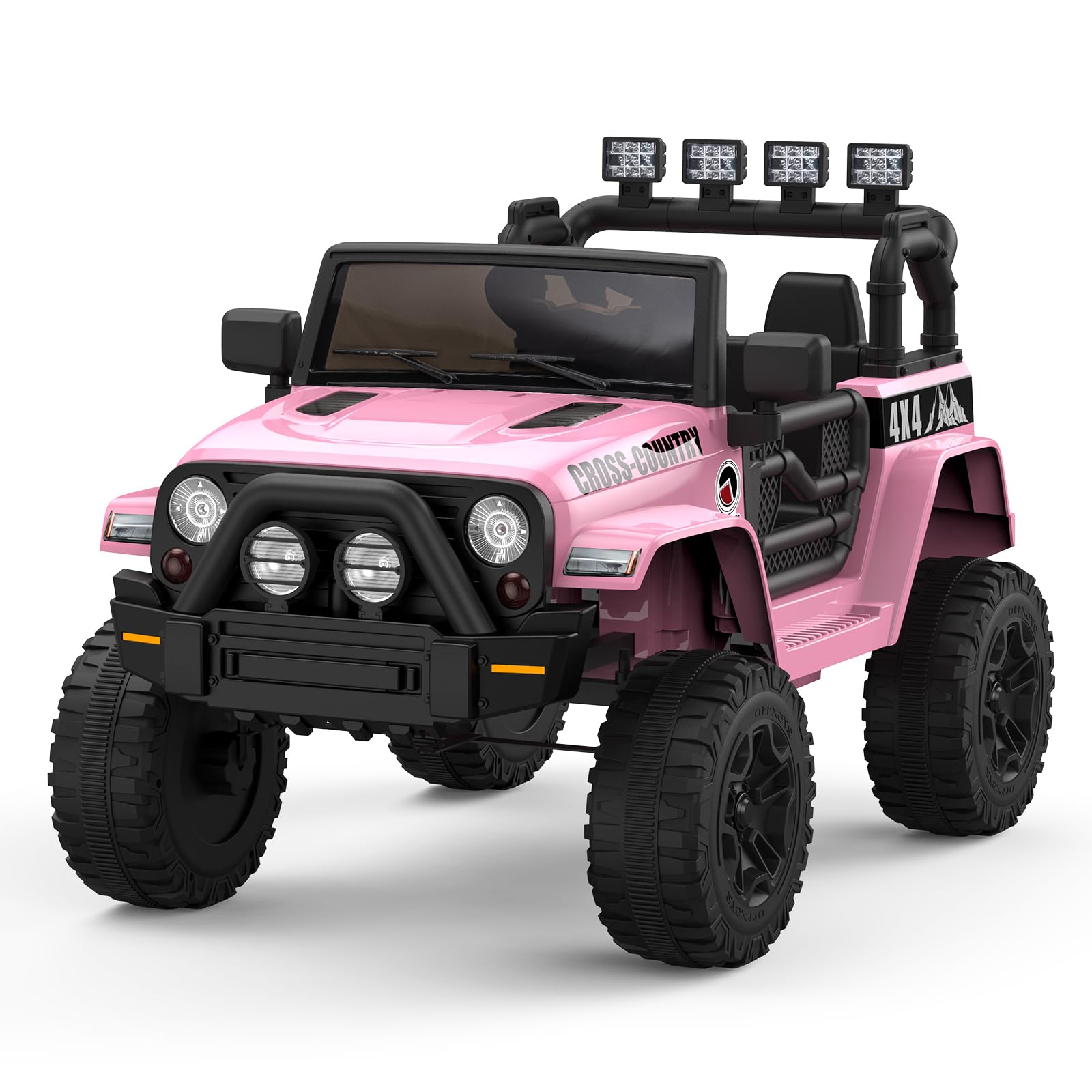 Garvee 12V Kids Ride On Truck Car w-Parent Remote Control, Spring Suspension, Led Lights,3 Speed Adjustable, Kids Gift for Boys and Girls - Pink