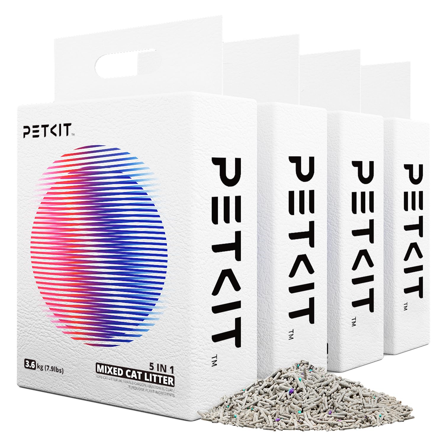 PETKIT Mixed Cat Litter Fast Clumping,Flushable,Ultra Absorbent, 100% Natural Ingredients Litter,Water Dissolvable,Really Dust-Free,Low Tracking Bento