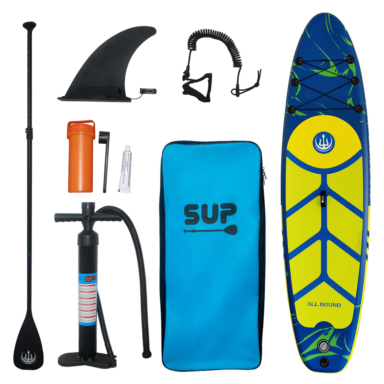 Garvee Inflatable Stand Up Paddle Board, 10’6” x 33” x 6”, Premium Aluminum Paddle, Non-Slip Comfortable Deck, High-Quality PVC, Safety Rope, Backpack