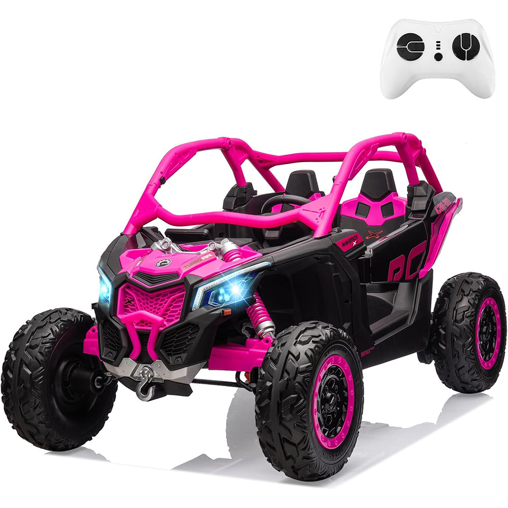 Garvee 2-Seater Ride-On UTV For Kid age 3 - 8 years : 4WD, Remote Control, 2x24V Batteries, 4x200W Motors, 23" Seat, EVA Tires, Spring Suspension - Ro