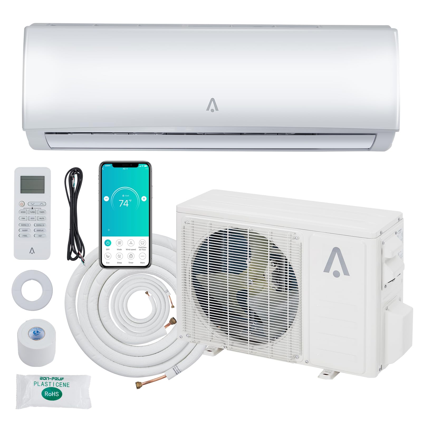 Garvee 9000 BTU Mini Split Air Conditioners, R454B 19 SEER2 115V Inverter Ductless Split AC Unit With WIFI, Pre-Charged Condenser, Heat Pump & Install
