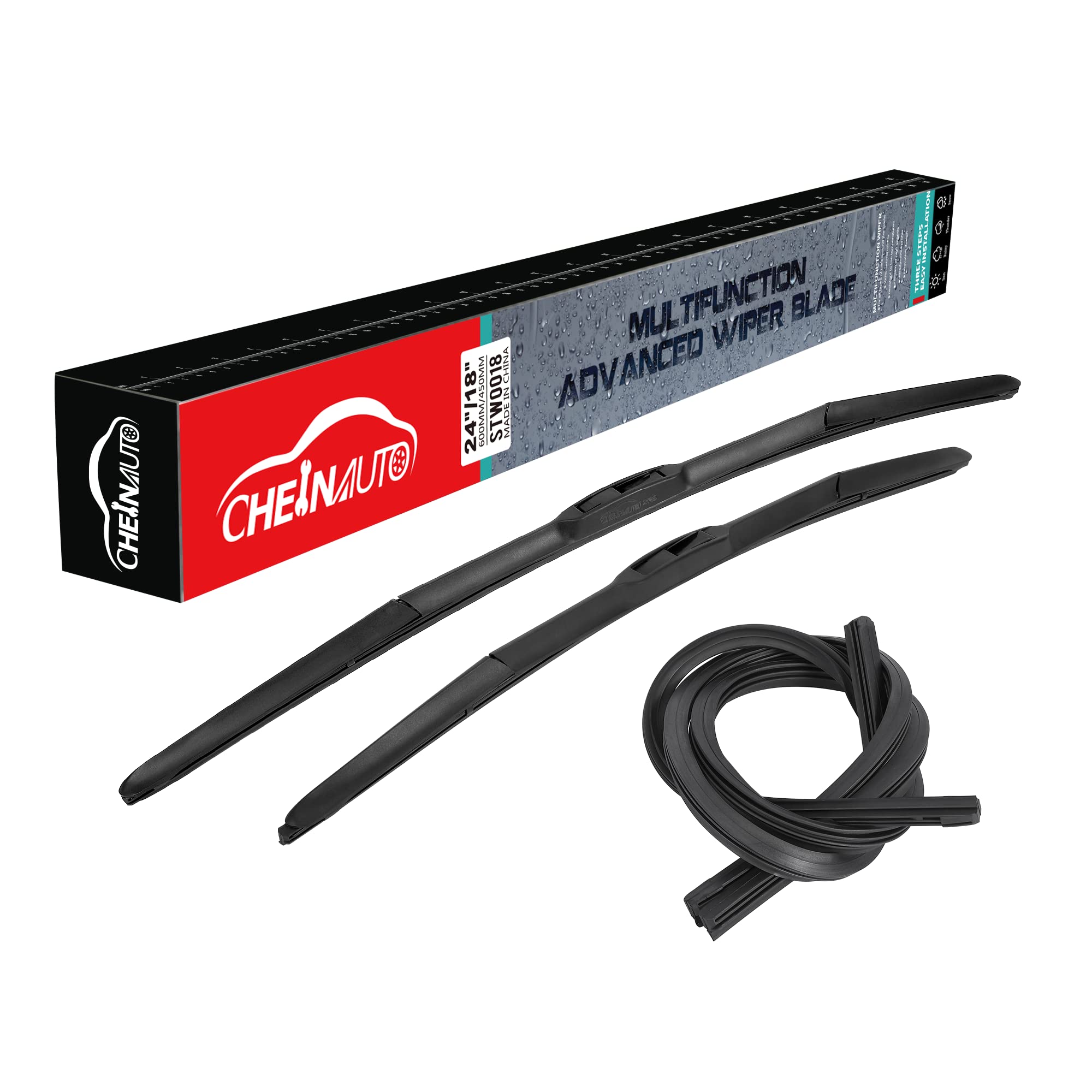 Garvee 26" & 16" Premium Rubber Wiper Blades - Quiet & Durable