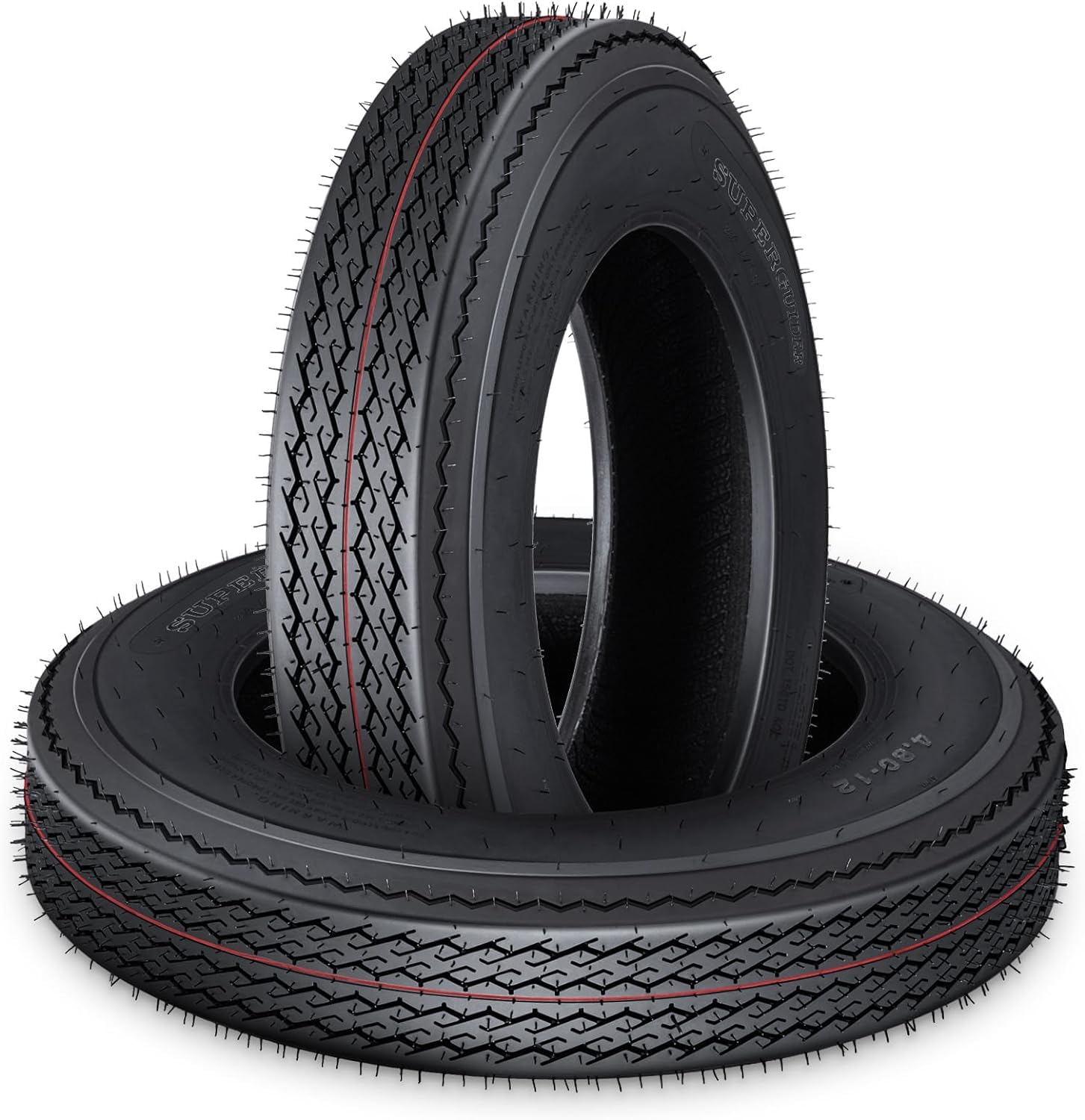 Garvee 4.80-12 6PR Trailer Tires, 2-Pack Trailer Radial Tires, Load Range C, Spoke Wheel,Suitable for All Kinds of Small and Light Trailers,