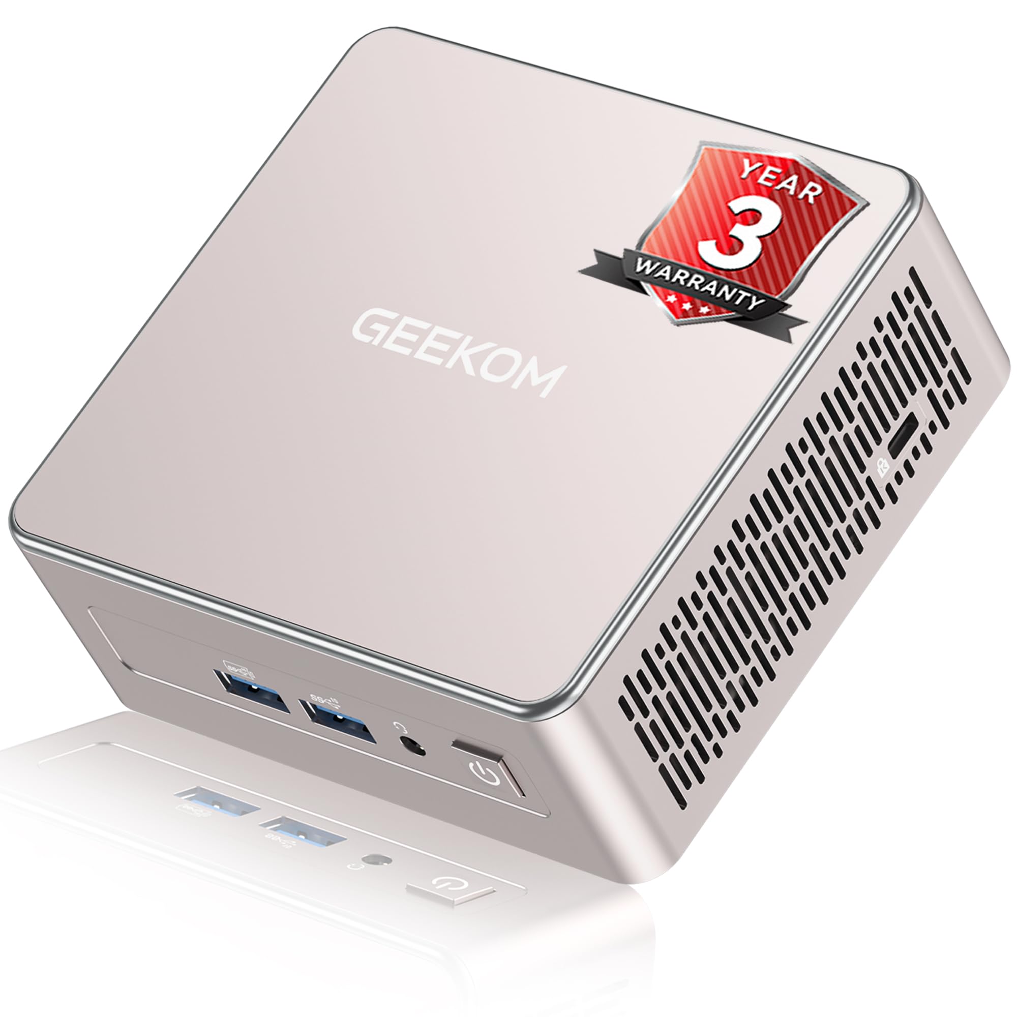 GEEKOM A5 2025 Edition Mini PC with AMD Ryzen 5 7430U, 3-Year Coverage, 16GB RAM & 512GB M.2 NVMe SSD, Windows 11 Pro Desktop Computer Support 8K UHD-