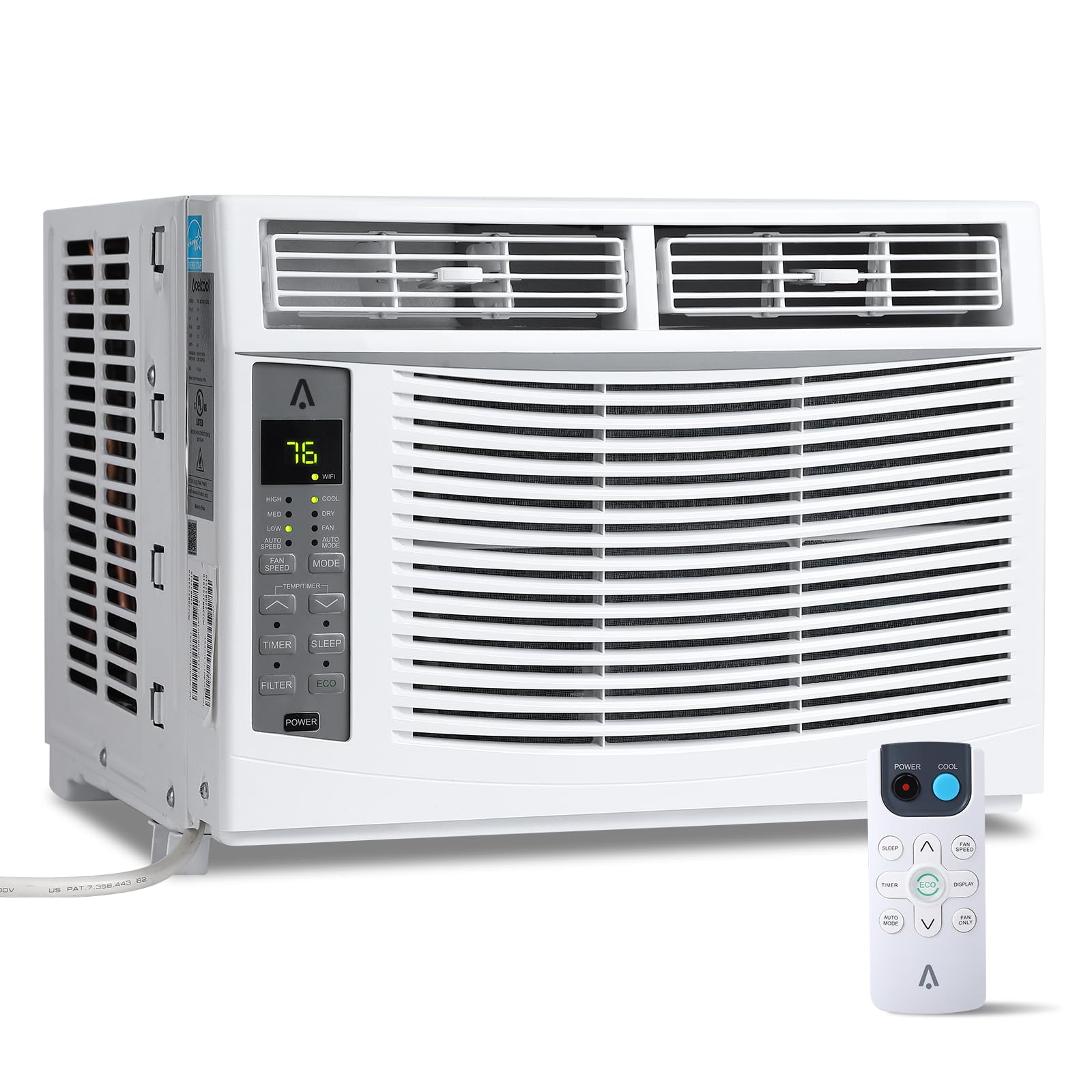 Garvee 6000btu Window Air Conditioner Units, Fast Cooling 250 Sq.ft. 115V Air Conditioner Window Unit with Remote Controlled, App Controlled, 50db Low