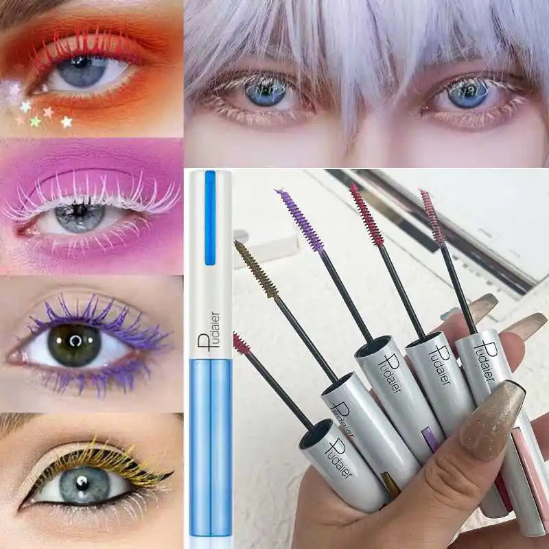 Colorful Eyelash Mascara EyeLashes Extension Curling Lengthen White Green Blue Cosplay Makeup Glitter Mascara 240625