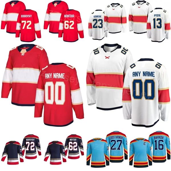 Panthers Hockey Jersey Sergei Bobrovsky ridas Anton Lun Eetu Luostarinen Dmitry Kulikov Aaron Ekblad Niko Mikkola Jonah Gadjovich Steven Lor