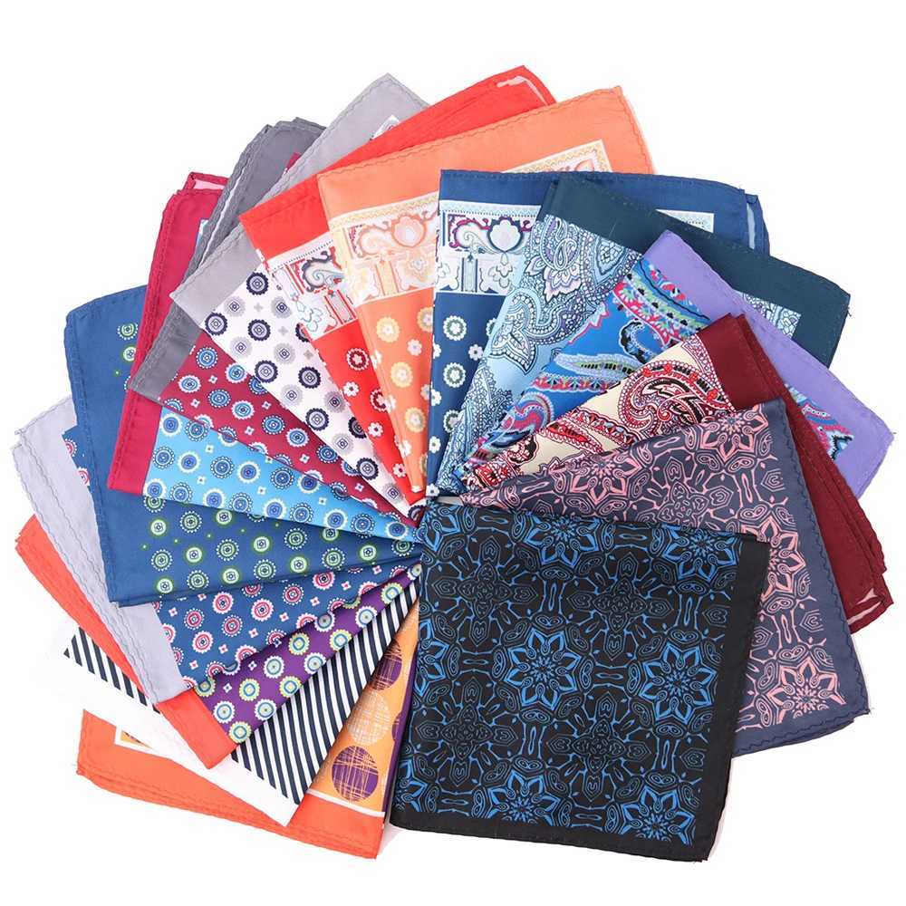 Customized Smith New Style Arrives 30x30cm Large Size Handle Mens Fashion Chest Towel Paisley Flower Spot Soft Set Hanji Pocket Square W240921