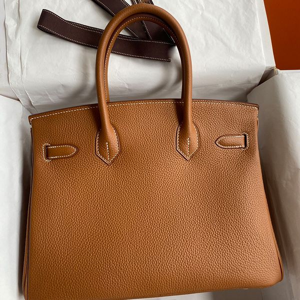 Designer Luxury Togo Leather 35CM 30CM 25CM Women Totes Shoulder bags Stamped Lock Super Soft Genuine leather Real Lady Handbag Gold and Sil