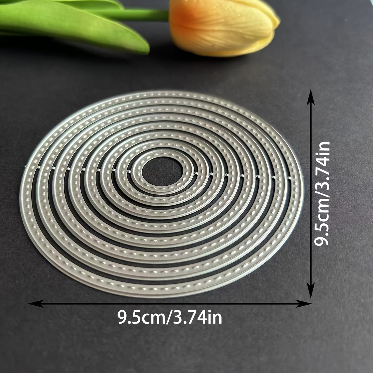 TEMU Heavy-duty Metal Die-cutting Template - Circular Craft Cutting Mold For Scrapbooking, Card Making, Journals - Compatible With Die-cut Machines,
