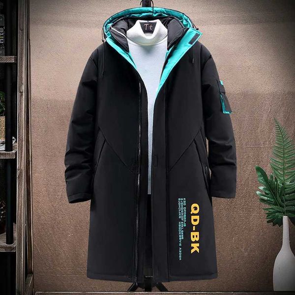 Men&#039;s Down Parkas Winter Parkas Men Coat Casual Hooded Thick Warm Jacket Long Outerwear Male Loose Cotton Padded Basic Tops Dropshippin