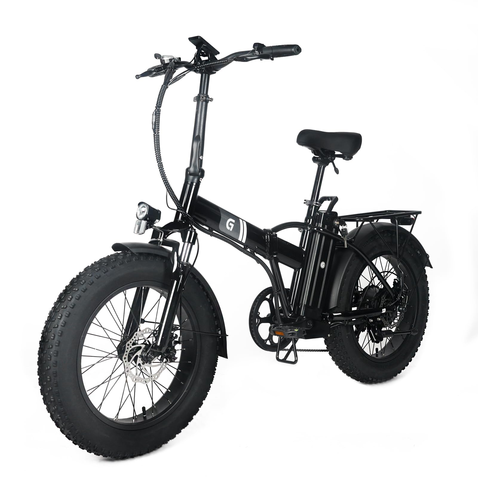 Garvee Folding Electric Bike for Adults with 20" x 4.0 Fat Tire, 48V Removable Lithium Battery, Peak 750W Folding Ebike for Commuting and Riding, 6 Le