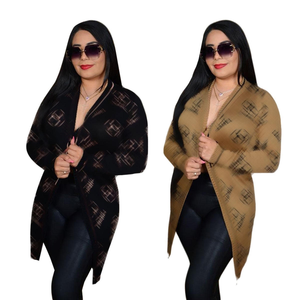 2024 Woolen Sweaters Cardigan Women Open Stitch Cardigans Coats Slim Knit Outerwear Free Ship