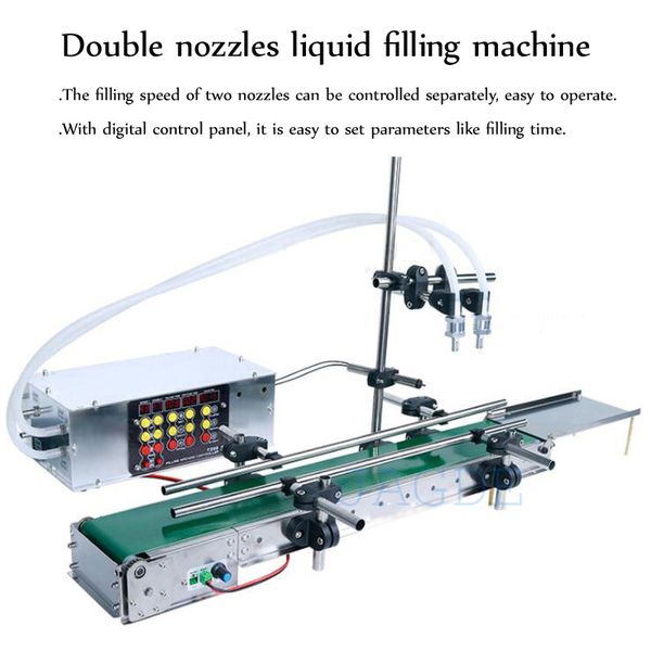 Auto Filling Machine Liquid Filler With Conveyor Belt Double Head Can Sense High Precision Water Juice Fully Automatic