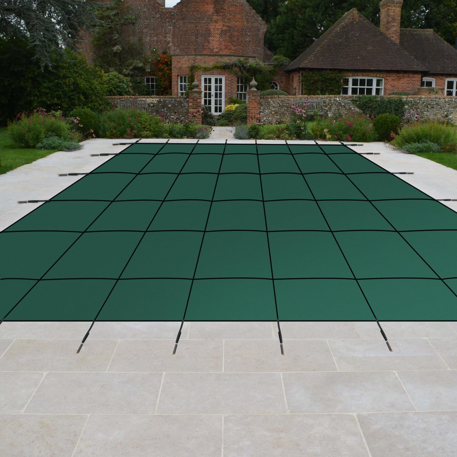 Garvee Pool Safety Cover Fits 20x40ft Rectangle Pool Safety Net and Installation Tools, Ultra-Dense Safety Pool Cover w-Anchors, Size 22x42ft