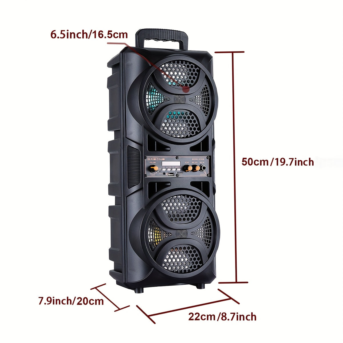 TEMU 3000w Dual 6.5 Inch Portable Pa Speaker Outdoor Subwoofer Effect Party System With Led Light, Microphone