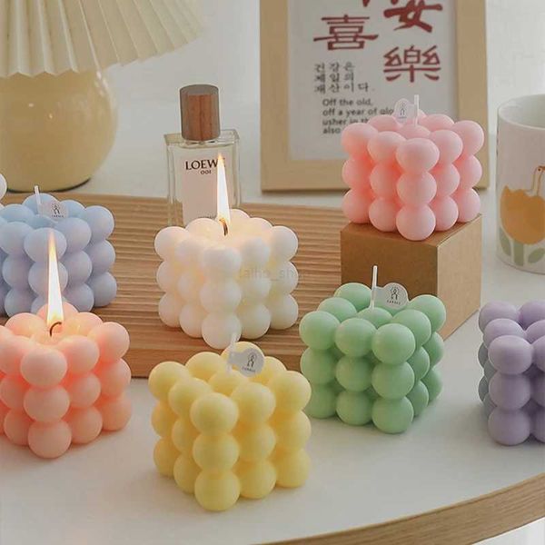 Ins Style Bubble Cube Candle Handmade Scented Candle Aromatherapy Soy Wax Candle Wedding Birthday Candles Party Home DecorationXJ24524200