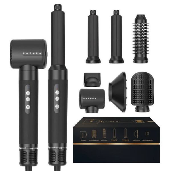 7 in 1 Professional Hair Straightener 1400W Curler Electric Comb Dryer Brush Volume Curlers Style Set 240515
