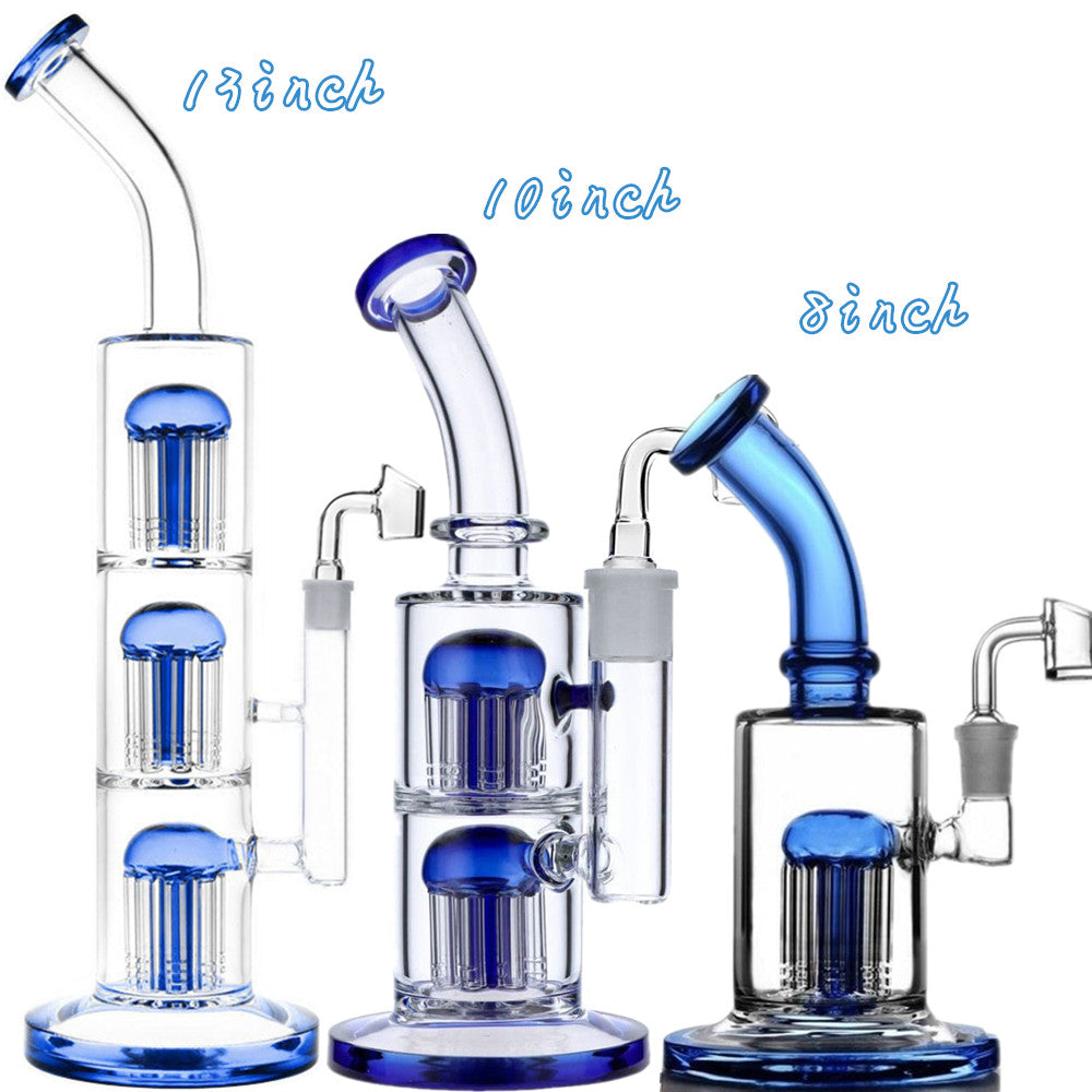 13&#039;&#039; Glass Bongs Bubbler 3 Arm Tree Perc Diffused Water Pipes Thick Fab Egg Smoking Oil Rigs Heady Straight Tube Ice Catcher with 14mm Joi
