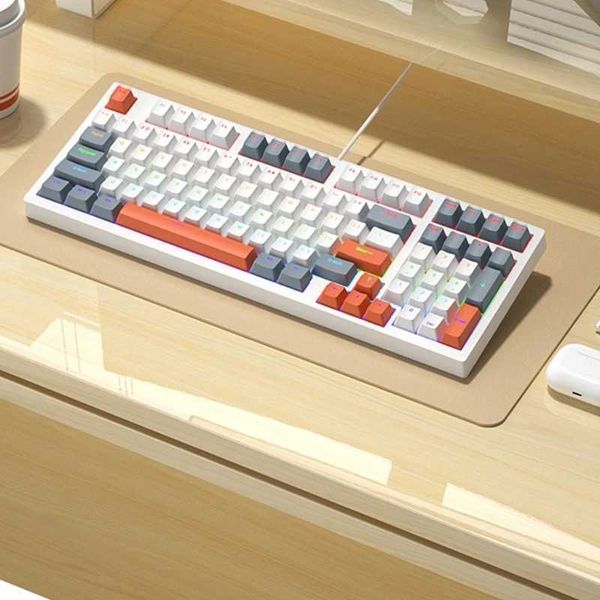 Keyboards Mechanical Gaming Keyboard 96 Keys LED Backlit Gaming Keyboard Corded Ergonomic Office Keyboard for PC Desktop y240910