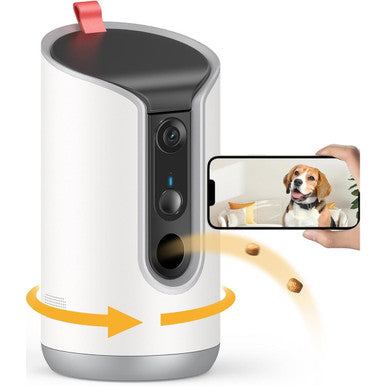 2K 360°View Pet Camera Treat Dispenser