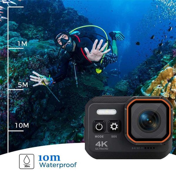 Sports Action Video Cameras New ultrahigh definition 4K sports camera remote control 2inch screen 1080P 60 Fps waterproof helmet Go Pro Hero