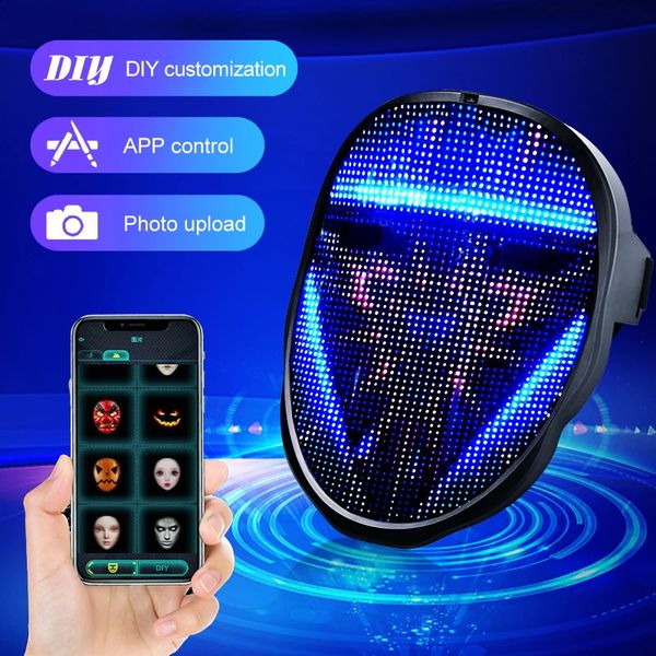 LED luminous face mask with gesture sensing RGB fullcolor variable DIY po animation editing Halloween party carnival gift 240906